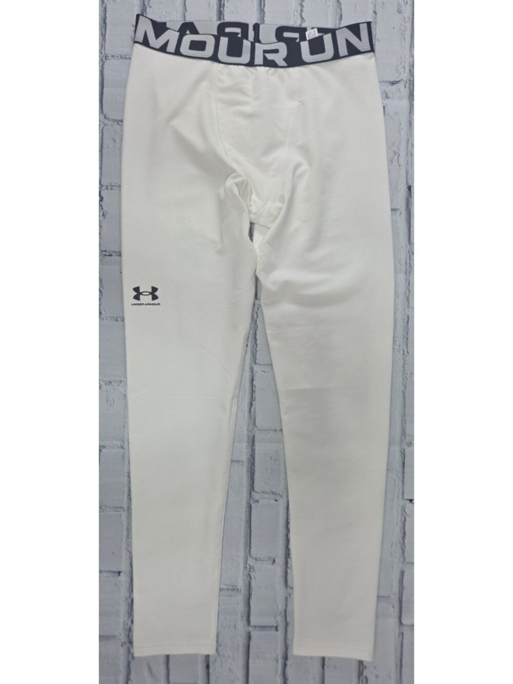 Under Armour Boys ColdGear Armour White Fitted Leggings YLG New